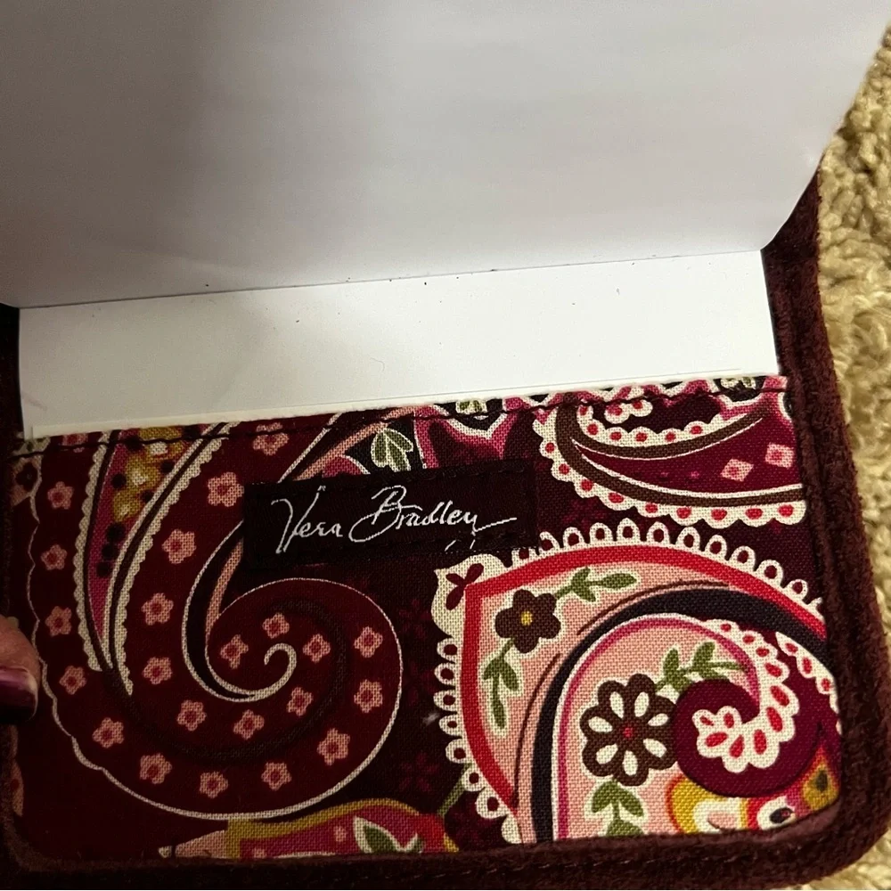 Vera Bradley Woven Tweed Mini Notebook Holder Red Maroon 3.5”x5 NWT